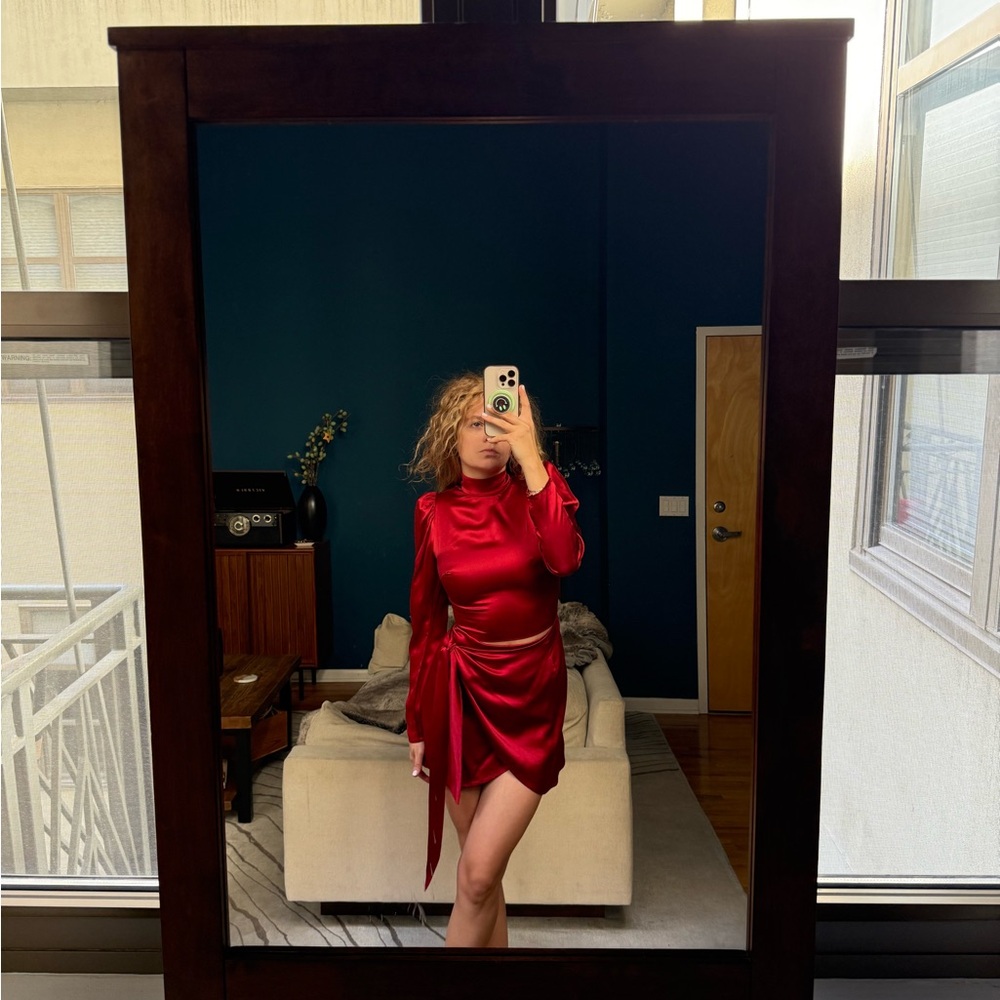 Elegant Red Satin Dress Reformation